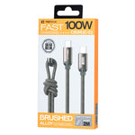 REMAX CB36 2m USB-C til USB-C Kabel PD 100W Hurtig Opladning Flettet Datakabel i Aluminiumslegering