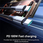 JOYROOM S-A28 1m USB-C til USB-C PD 100W Hurtigopladningskabel Nylonflettet Datasynkroniseringsledning