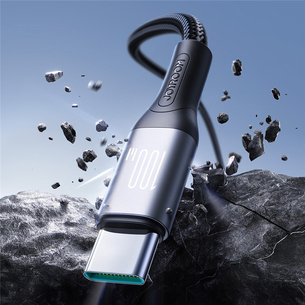 JOYROOM S-A28 1m USB-C til USB-C PD 100W Hurtigopladningskabel Nylonflettet Datasynkroniseringsledning