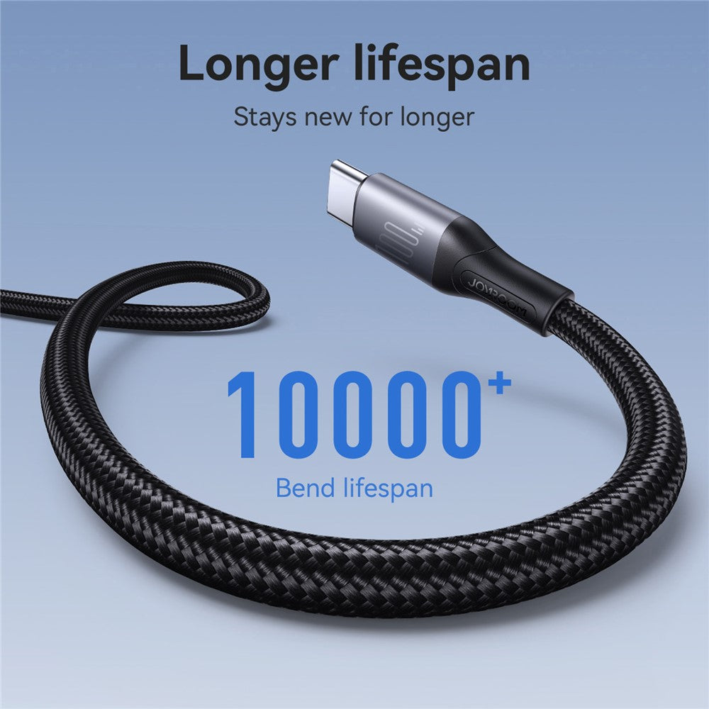 JOYROOM S-A28 1m USB-C til USB-C PD 100W Hurtigopladningskabel Nylonflettet Datasynkroniseringsledning