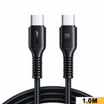 JOYROOM S-A9U 1m USB-C til USB-C Kabel PD 60W Hurtigopladning Nylonflettet Datakabel til Telefoner Tablets Laptops