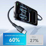 JOYROOM S-A9U 1m USB-C til USB-C Kabel PD 60W Hurtigopladning Nylonflettet Datakabel til Telefoner Tablets Laptops
