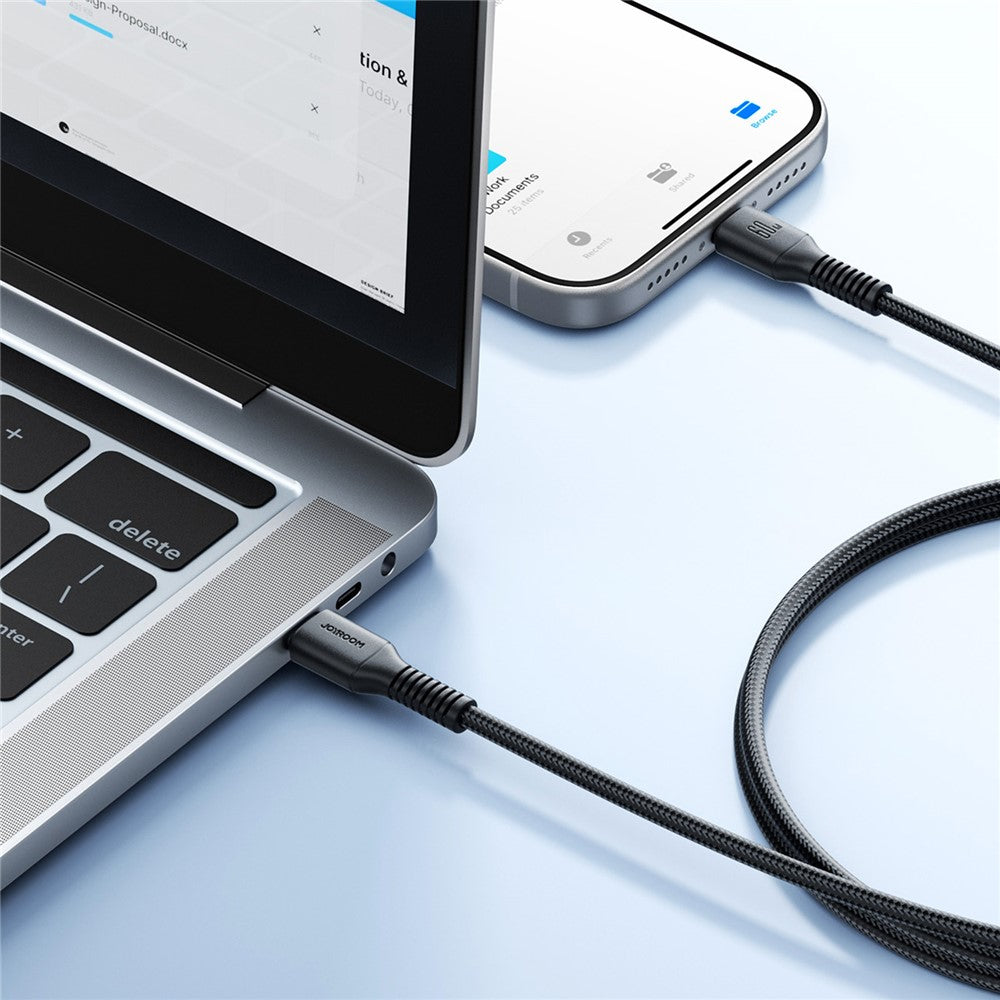 JOYROOM S-A9U 1m USB-C til USB-C Kabel PD 60W Hurtigopladning Nylonflettet Datakabel til Telefoner Tablets Laptops
