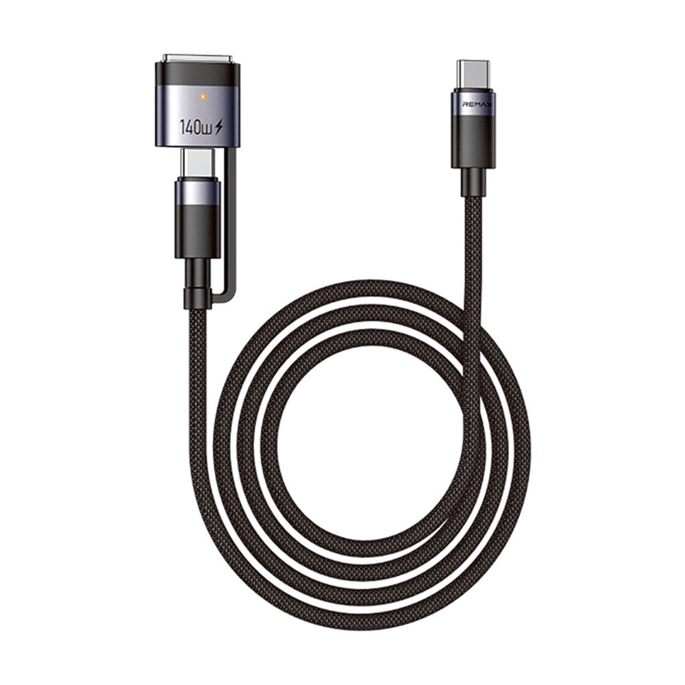REMAX CB63 1.5m 2 in 1 Magnetic Charging Data Cable 240W + 140W Fast Charge Braided Type-C Wire for MacBook
