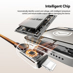 ESSAGER ES-X88 1m 2-i-1 100W USB-C til USB-C + Lightning datakabel med strømvisning i realtid 480Mbps
