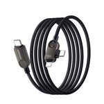 ESSAGER ES-X88 1m 2-i-1 100W USB-C til USB-C + Lightning datakabel med strømvisning i realtid 480Mbps