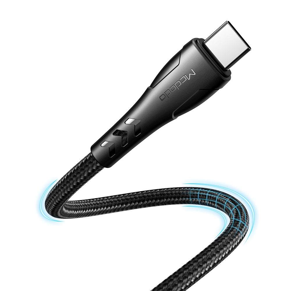 MCDODO til iPhone 15-serien Flettet nylon 0,2M USB-C til USB-C Hurtigopladningskabel til Samsung Huawei Xiaomi