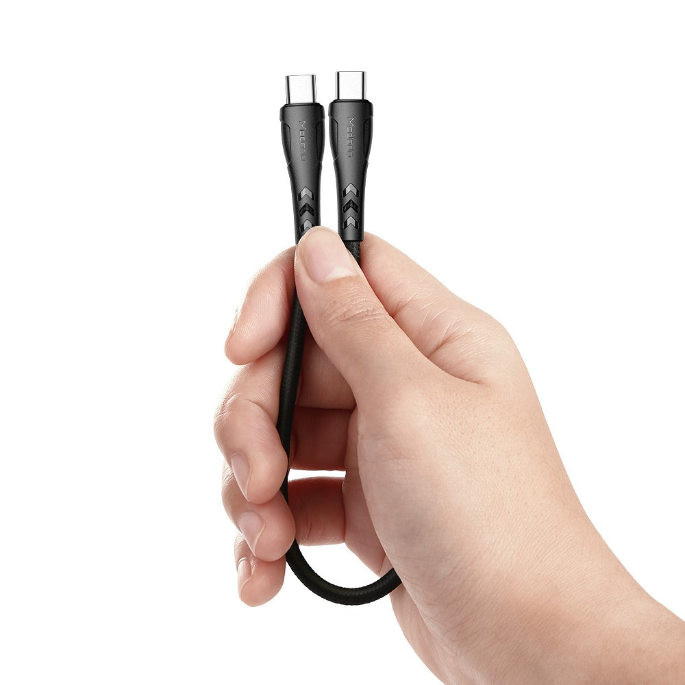 MCDODO til iPhone 15-serien Flettet nylon 0,2M USB-C til USB-C Hurtigopladningskabel til Samsung Huawei Xiaomi
