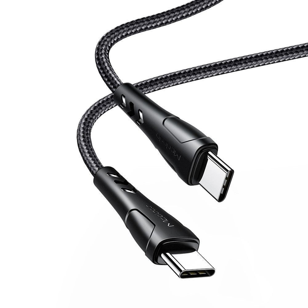 MCDODO til iPhone 15-serien Flettet nylon 0,2M USB-C til USB-C Hurtigopladningskabel til Samsung Huawei Xiaomi