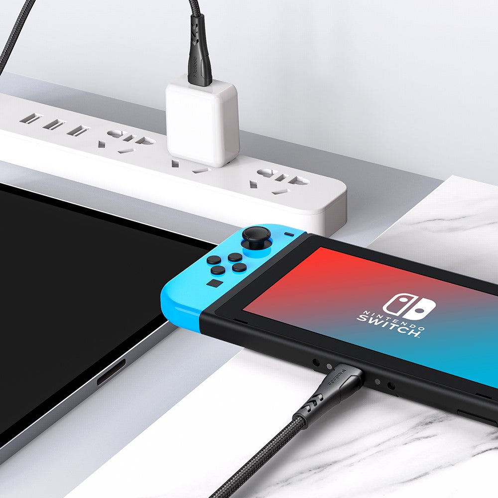MCDODO til iPhone 15-serien Flettet nylon 0,2M USB-C til USB-C Hurtigopladningskabel til Samsung Huawei Xiaomi