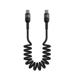 MCDODO for iPhone 15 Series Spring Coiled Type-C to Type-C Data Cable Power Delivery PD Fast Charger Cable