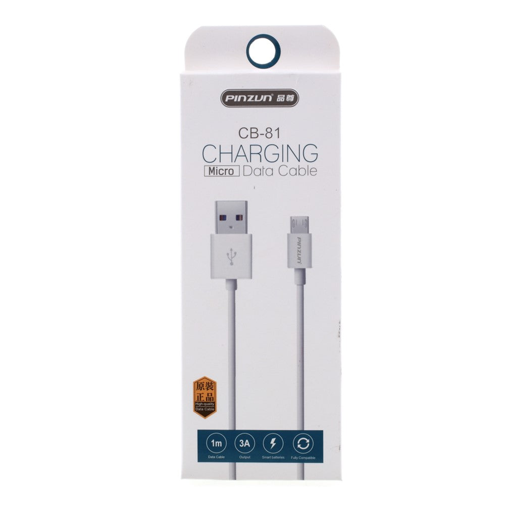 PINZUN CB-81 1M 3A Fast Charging Data Sync Cord Micro USB Cable for Xiaomi Samsung