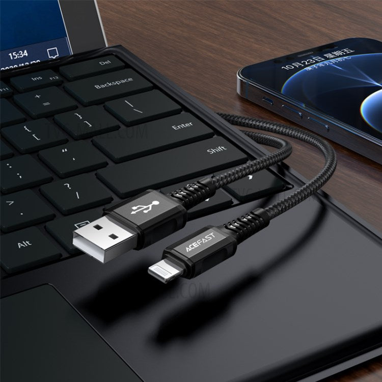 ACEFAST C1-02 MFI USB-A to Lightning Charging Cable Aluminum Alloy Nylon Braided Data Cable Cord 1.2m