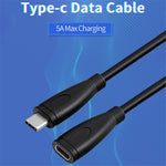 PQ105 1m USB3.1 Type-C Han til Hun 10Gbps Højhastighedsdatakabel Gen2 4K Projektionsskærm PD100W 5A Hurtigopladningskabel