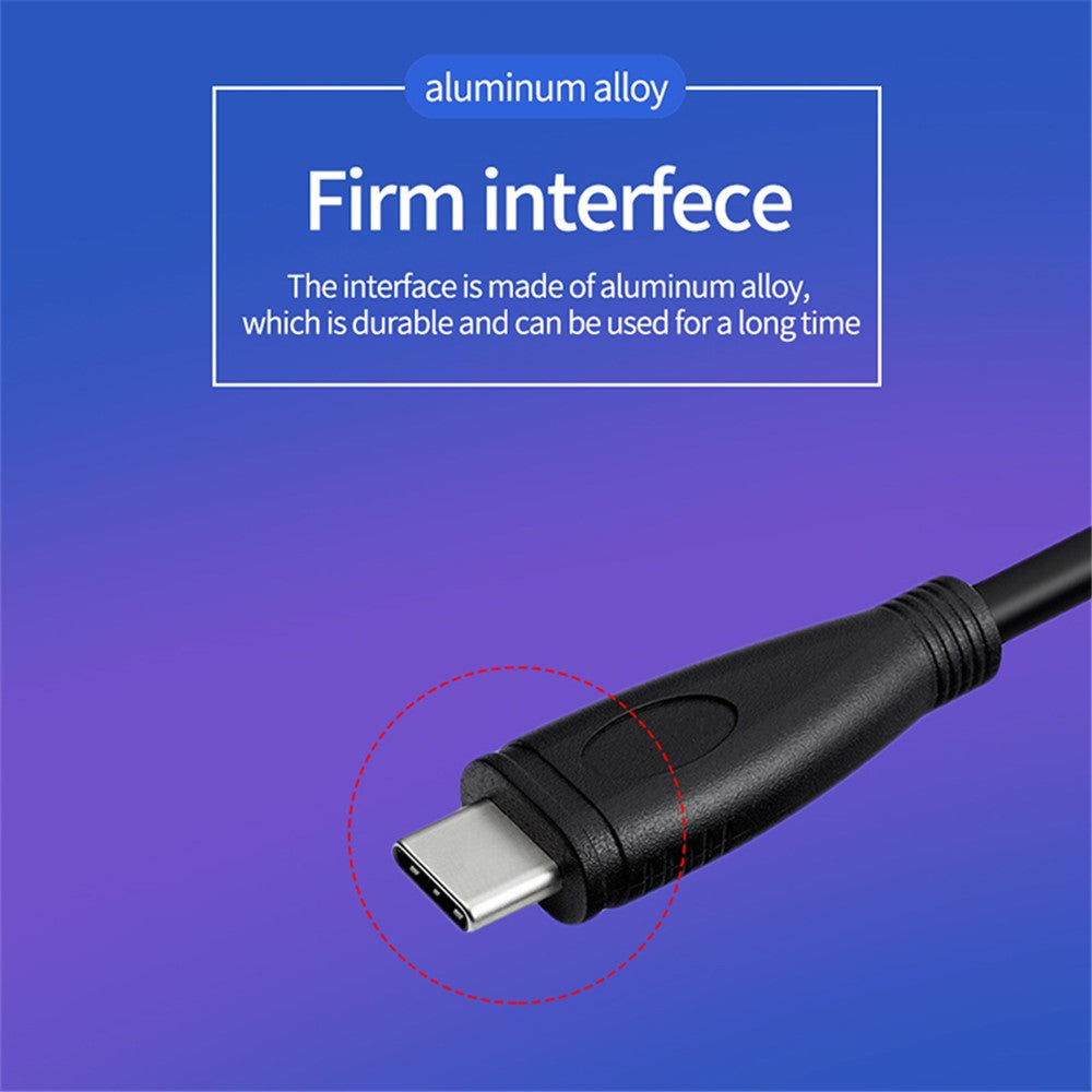 PQ105 1m USB3.1 Type-C Han til Hun 10Gbps Højhastighedsdatakabel Gen2 4K Projektionsskærm PD100W 5A Hurtigopladningskabel