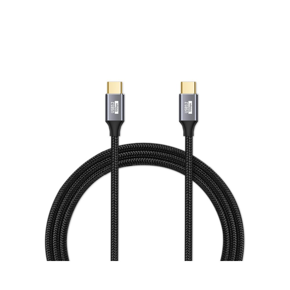 1,5 m 100W PD nylonflettet USB-C til USB-C kabel USB 3.1 Gen2 10Gbps fuldfunktions USB-C kabel (han til han)