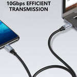 1,5 m 100W PD nylonflettet USB-C til USB-C kabel USB 3.1 Gen2 10Gbps fuldfunktions USB-C kabel (han til han)