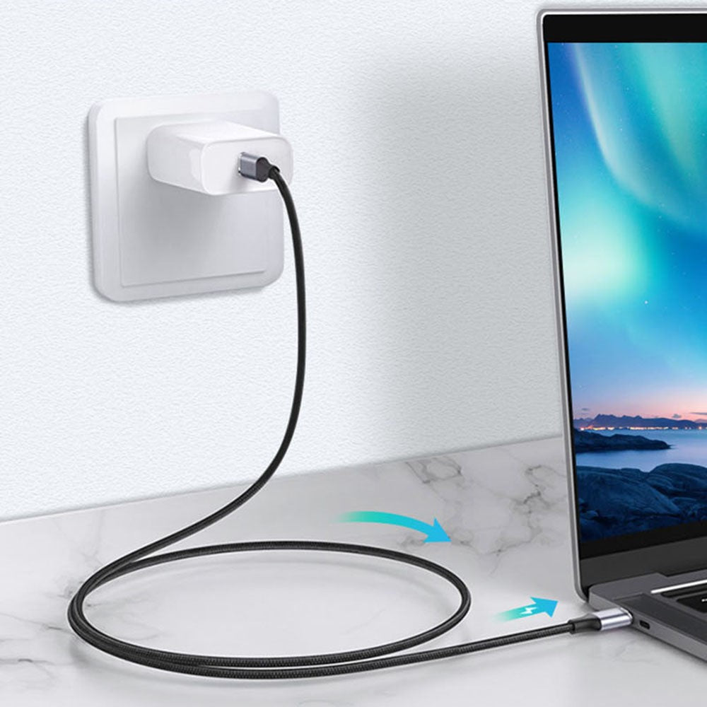 1,5 m 100W PD nylonflettet USB-C til USB-C kabel USB 3.1 Gen2 10Gbps fuldfunktions USB-C kabel (han til han)