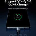 UGREEN 70427 for iPhone 15 Series 100W 4.0 PD USB C to USB C Fast Charging Cable Nylon Braided Type-C Cable for Samsung S20 / MacBook / iPad Pro (1m)