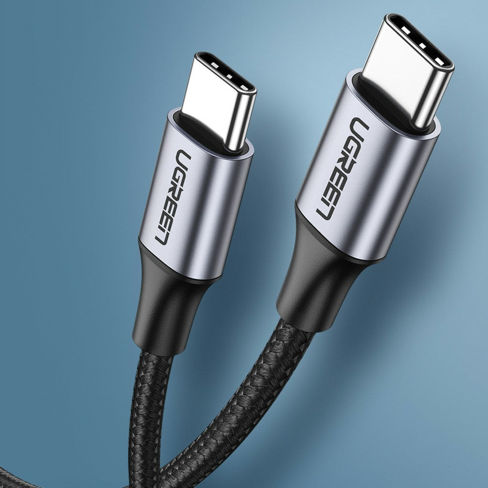 UGREEN 70427 for iPhone 15 Series 100W 4.0 PD USB C to USB C Fast Charging Cable Nylon Braided Type-C Cable for Samsung S20 / MacBook / iPad Pro (1m)