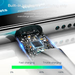 ESSAGER 2m Telefonopladerkabel USB til Micro USB 2.4A Hurtigopladning 480Mbps Overførselsledning med LED-lysdesign