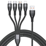 For iPhone 15 Series 2m 4-in-1 66W 6A 4-Output Fast Charging Charging Cable USB to 8Pin+Micro USB+Dual Type-C Braided Cable Adapter