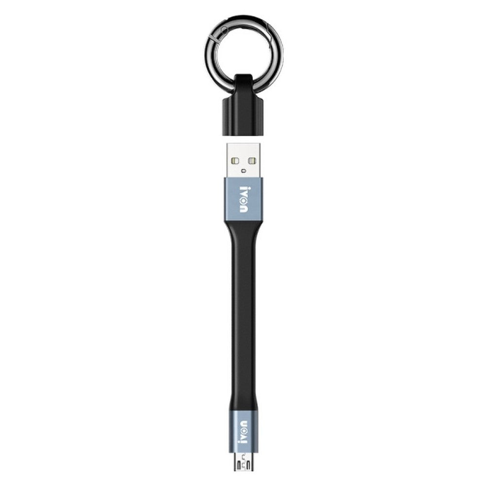 IVON CA90 14,5 cm 3,1 A USB til Micro USB TPE-datakabel med nøglering