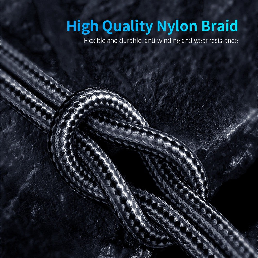 2m Type-C Data Cable 540 Degrees Rotatable Braided Charging Cable + Magnetic Plug
