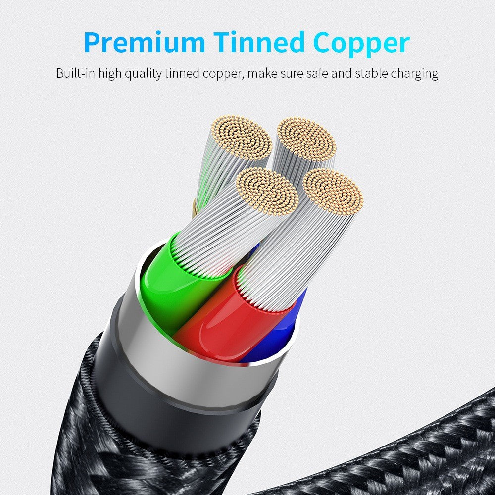 2m Type-C Data Cable 540 Degrees Rotatable Braided Charging Cable + Magnetic Plug