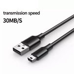 UGREEN 10355 1m USB-A-hane till 5-stifts mini-USB-hane laddningskabel 480 Mbps datakabel för digitalkameror / MP3 / MP4 / bil-DVR