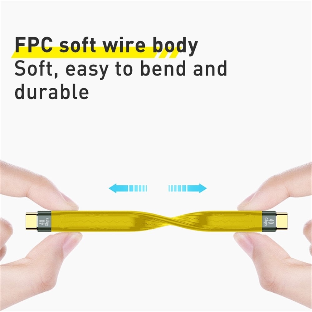 For iPhone 15 Series PD 100W Fast Charging 10Gbps Type-C to Type-C FPC Soft Data Cable, Cable Length: 13.8cm