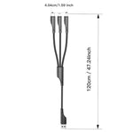 ESSAGER 1.2m 3-in-1 Charging Cable 3A USB to Ip, Micro USB, Type-C, for iPhone, iPad Data Cable