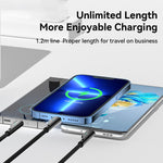 ESSAGER 1.2m 3-in-1 Charging Cable 3A USB to Ip, Micro USB, Type-C, for iPhone, iPad Data Cable