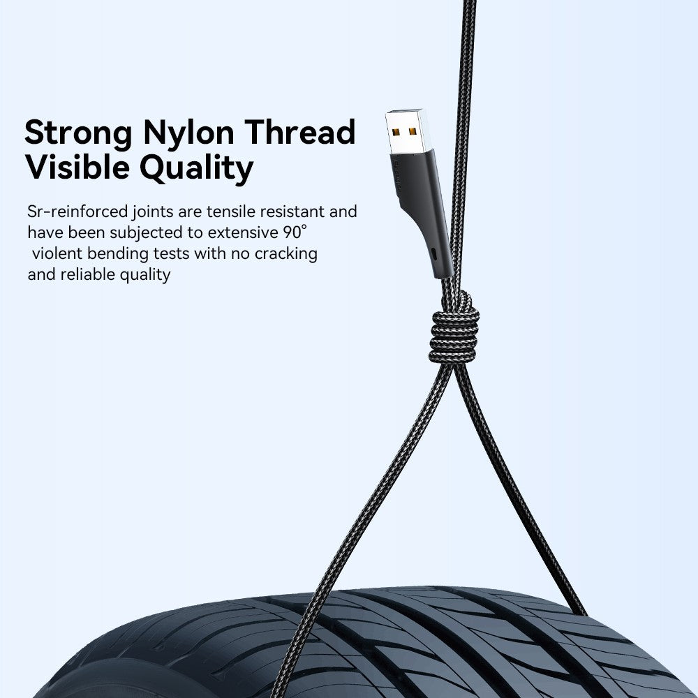 ESSAGER 1.2m 3-in-1 Charging Cable 3A USB to Ip, Micro USB, Type-C, for iPhone, iPad Data Cable