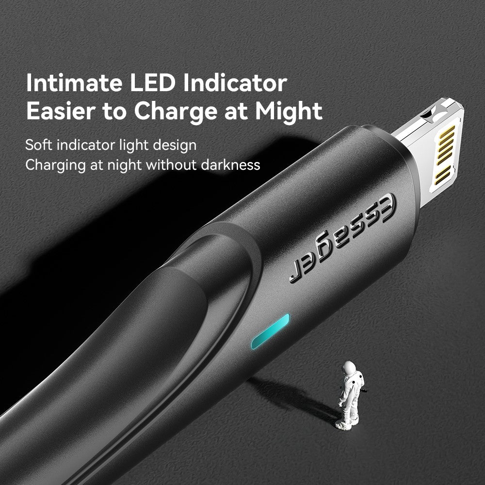 ESSAGER 1.2m 3-in-1 Charging Cable 3A USB to Ip, Micro USB, Type-C, for iPhone, iPad Data Cable