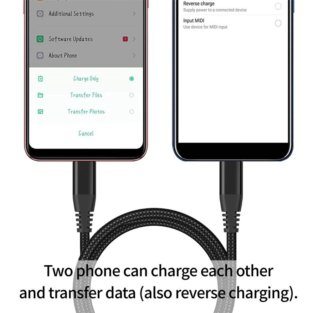 For iPhone 15 Series 3m Type-C to Type-C PD 60W Charging Cable Nylon Braided USB2.0 Data Cable for Cell Phones, Tablets, Laptops
