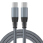 For iPhone 15 Series 3m Type-C to Type-C PD 60W Charging Cable Nylon Braided USB2.0 Data Cable for Cell Phones, Tablets, Laptops