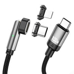 ENKAY 2m 180 Degree Rotation USB-C to Type C / iP 2-in-1 PD 100W / 27W Magnetic Charging Cable
