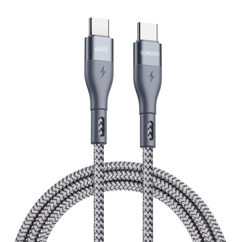 DUZZONA A2 for iPhone 16-15 Series 2m PD 65W USB-C to USB-C Fast Charging Cable Nylon Braided Data Cord