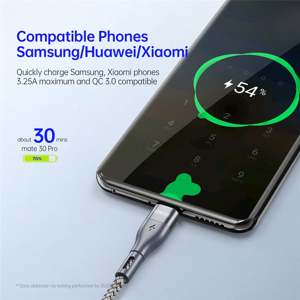 DUZZONA A2 for iPhone 16-15 Series 2m PD 65W USB-C to USB-C Fast Charging Cable Nylon Braided Data Cord