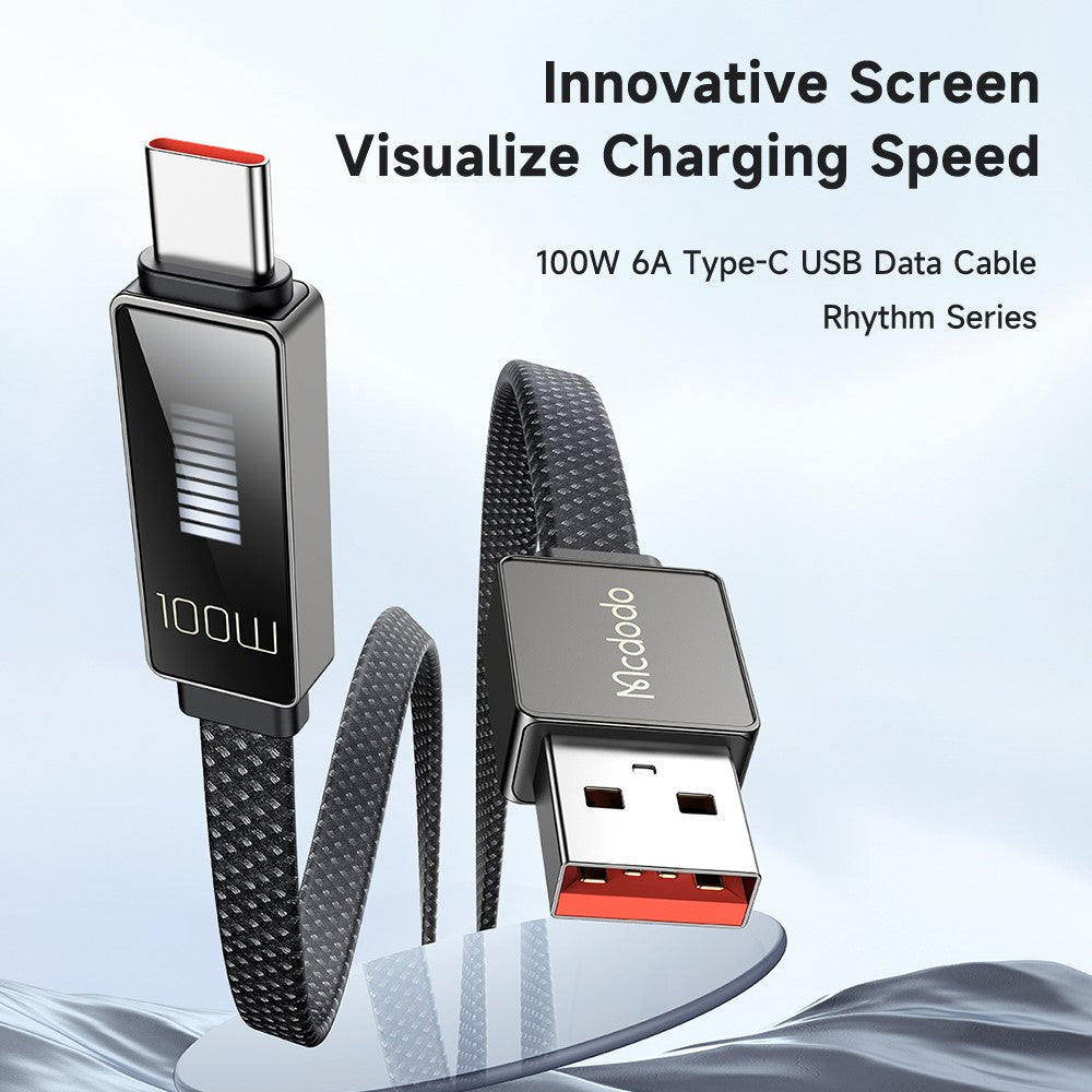 MCDODO CA-4980 MDD Rhythm Series til iPhone 15-serien 1,2 m PD 100W USB til Type-C datakabel med 9-niveaus lysdisplay