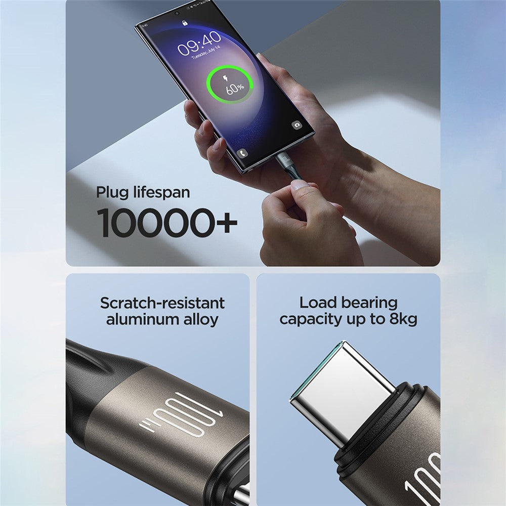 JOYROOM SA25-CC5 1,2 m Light-Speed-serie til iPhone 16-15-serien PD 100W hurtigopladende USB-C til USB-C datakabel