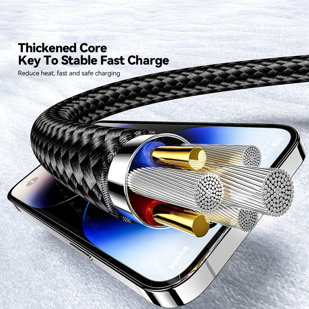 ESSAGER 2m Digital Display 7A Fast Charging Cable USB-A to Type-C 480Mbps Data Cable