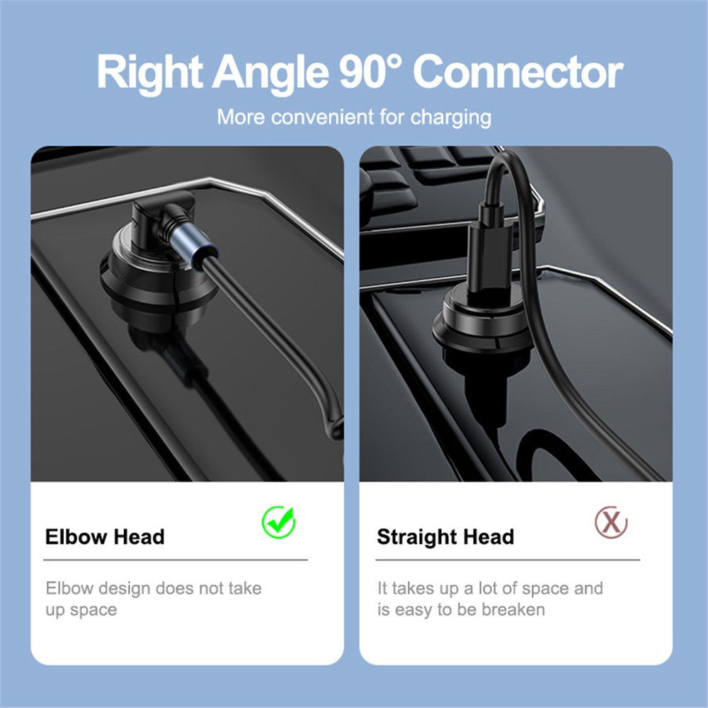 ENKAY 1.5m USB to Type-C / iP /  Micro USB TPU Spring Cable 66W Fast Charging Cable with Indicator Light