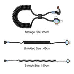 ENKAY 1.5m USB to Type-C / iP /  Micro USB TPU Spring Cable 66W Fast Charging Cable with Indicator Light