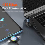 ENKAY 1.5m USB to Type-C / iP /  Micro USB TPU Spring Cable 66W Fast Charging Cable with Indicator Light