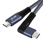 0.5m 100W USB-C to USB-C Braided Cable, Right Angle Type-C Fast Charging Data Cable, 20Gb / s, 4K 60Hz