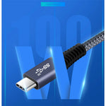 0.5m 100W USB-C to USB-C Braided Cable, Right Angle Type-C Fast Charging Data Cable, 20Gb / s, 4K 60Hz