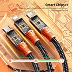 ENKAY USB / Type-C to iP / Type-C / Micro USB 5A Fast Charging Cable Nylon Braided Data Cable