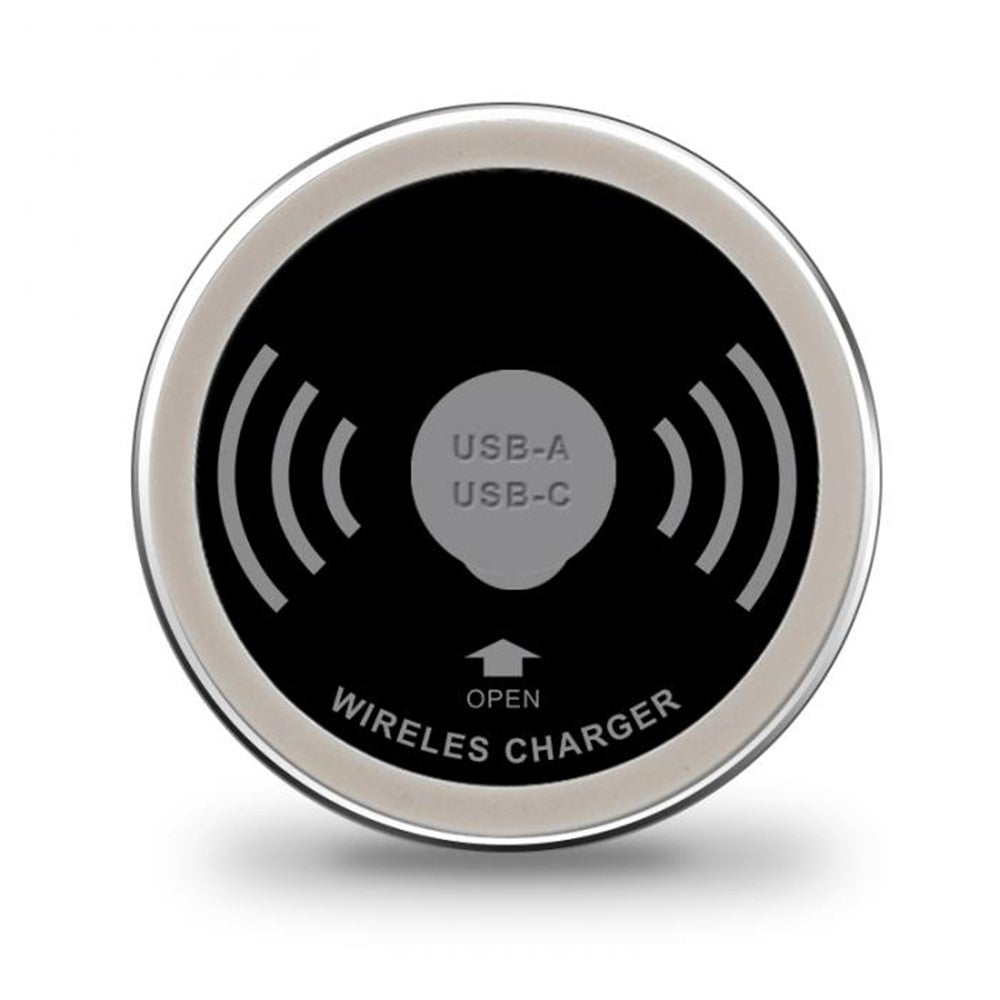 Embedded Desktop Wireless Charger 15W with USB-A and USB-C Charging Port